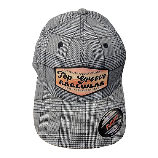 Top Groove Racewear Gray Plaid flex fit